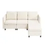 VEVOR Modular Sectional Sofa, 3-Seater Modular Sofa with Hidden Storage, Cloud Sectional Couch with Ottoman & High Rebound Spong