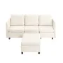 VEVOR Modular Sectional Sofa, 3-Seater Modular Sofa with Hidden Storage, Cloud Sectional Couch with Ottoman & High Rebound Spong