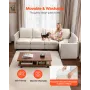 VEVOR Modular Sectional Sofa, Modern 5-Seater Modular Sofa with Hidden Storage, Cloud Sectional Couch with High Rebound Sponge, 