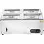 Kommerciel elektrisk mad varmere bordplade buffet 4*8qt pan bain marie