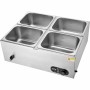 Kommerciel elektrisk mad varmere bordplade buffet 4*8qt pan bain marie