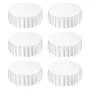 White Round Tablecloths 6 Pack, 120 Inches in Diameter, Stain- & Wrinkle- Resistant, Machine Washable Table Clothes, Polyester F