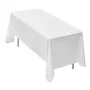 White Tablecloths for Rectangle Tables, 6 Pack, 70 x 120 Inches, Reusable and Machine Washable Table Clothes, Wrinkle-Resistant 