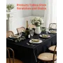 Black Tablecloths for Rectangle Tables, 6 Pack, 70 x 120 Inches, Reusable and Machine Washable Table Clothes, Wrinkle-Resistant 