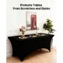 VEVOR 3 Pack Table Cloth for 6FT Rectangular Fitted Events, Wrinkle-Resistant Stretch Black Table Covers, Washable Spandex Table