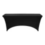 VEVOR 3 Pack Table Cloth for 6FT Rectangular Fitted Events, Wrinkle-Resistant Stretch Black Table Covers, Washable Spandex Table