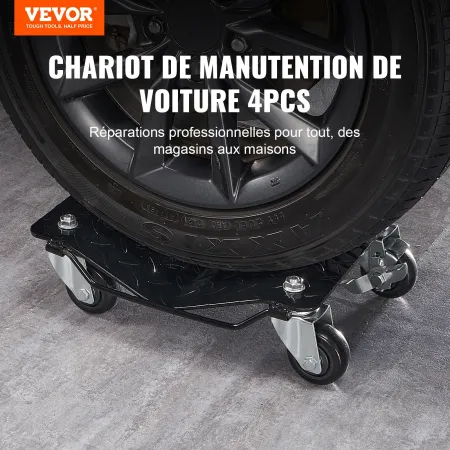 Car Dolly Wheel Tire Dolly 4 PCS Heavy Duty Skate Auto Repair Dolly 2721.6 kg