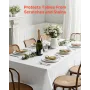 White Tablecloths for Rectangle Tables, 10 Pack, 70 x 120 Inches, Reusable and Machine Washable Table Clothes, Wrinkle-Resistant