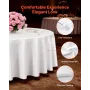 VEVOR White Round Tablecloths 2 Pack, 120 Inches in Diameter, Stain- & Wrinkle- Resistant, Machine Washable Table Clothes, Polye