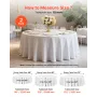 VEVOR White Round Tablecloths 2 Pack, 120 Inches in Diameter, Stain- & Wrinkle- Resistant, Machine Washable Table Clothes, Polye