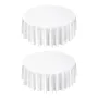 White Round Tablecloths 2 Pack, 120 Inches in Diameter, Stain- & Wrinkle- Resistant, Machine Washable Table Clothes, Polyester F