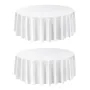VEVOR hvide runde duge 2-pak, 120 tommer i diameter, plet- og rynkebestandig, maskinvaskbar duge, polye