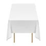 White Tablecloths for Rectangle Tables, 10 Pack, 60 x 102 Inches, Reusable and Machine Washable Table Clothes, Wrinkle-Resistant