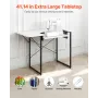 VEVOR sybord, multifunktions symaskinebord med foldbar sidehylde, justerbar hylde, stålben, computerbord til