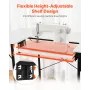 Sewing Table, Multipurpose Sewing Machine Table with Foldable Side Shelf, Adjustable Shelf, Steel Legs, Computer Desk for Home, 