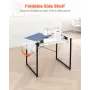 VEVOR Sewing Table, Multipurpose Sewing Machine Table with Foldable Side Shelf, Adjustable Shelf, Steel Legs, Computer Desk for 