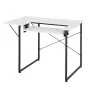 Sewing Table, Multipurpose Sewing Machine Table with Foldable Side Shelf, Adjustable Shelf, Steel Legs, Computer Desk for Home, 