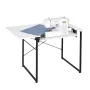 Sewing Table, Multipurpose Sewing Machine Table with Foldable Side Shelf, Adjustable Shelf, Steel Legs, Computer Desk for Home, 