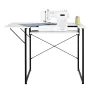 VEVOR Sewing Table, Multipurpose Sewing Machine Table with Foldable Side Shelf, Adjustable Shelf, Steel Legs, Computer Desk for 