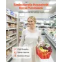 VEVOR Shopping Baskets, 4 PCS, 21L Stackable PE Plastic Grocery Baskets with Handles, Dense Mesh Structure, Holds up to 9.07kg, 