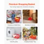 Shopping Baskets, 4 PCS, 21L Stackable PE Plastic Grocery Baskets with Handles, Dense Mesh Structure, Holds up to 9.07kg, Portab