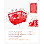 VEVOR Shopping Baskets, 4 PCS, 21L Stackable PE Plastic Grocery Baskets with Handles, Dense Mesh Structure, Holds up to 9.07kg, 