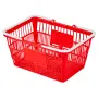 VEVOR Shopping Baskets, 4 PCS, 21L Stackable PE Plastic Grocery Baskets with Handles, Dense Mesh Structure, Holds up to 9.07kg, 