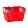 Shopping Baskets, 4 PCS, 21L Stackable PE Plastic Grocery Baskets with Handles, Dense Mesh Structure, Holds up to 9.07kg, Portab