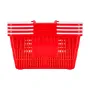VEVOR Shopping Baskets, 4 PCS, 21L Stackable PE Plastic Grocery Baskets with Handles, Dense Mesh Structure, Holds up to 9.07kg, 