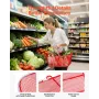 Shopping Baskets, 12 PCS, 22L Stackable Metal Grocery Baskets with Handles, Dense Mesh Structure, Holds up to 20 kg, Portable fo
