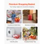 Shopping Baskets, 12 PCS, 22L Stackable Metal Grocery Baskets with Handles, Dense Mesh Structure, Holds up to 20 kg, Portable fo