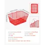 Shopping Baskets, 12 PCS, 22L Stackable Metal Grocery Baskets with Handles, Dense Mesh Structure, Holds up to 20 kg, Portable fo