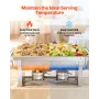 VEVOR Rectangle Chafing Dish, 8.5L 2 Pack Stainless Steel Chafing Dish, Food Warmer Chafer Complete Set with Hollow Handle, 1 Fo