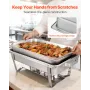 Rectangle Chafing Dish, 8.5L 2 Pack Stainless Steel Chafing Dish, Food Warmer Chafer Complete Set with Hollow Handle, 1 Food Ton