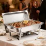 Rectangle Chafing Dish, 8.5L 2 Pack Stainless Steel Chafing Dish, Food Warmer Chafer Complete Set with Hollow Handle, 1 Food Ton