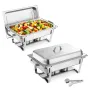 Rectangle Chafing Dish, 8.5L 2 Pack Stainless Steel Chafing Dish, Food Warmer Chafer Complete Set with Hollow Handle, 1 Food Ton