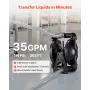 VEVOR Air Operated Double Diaphragm Pump, 132 L/min Max, Standard Inlet & Outlet Air Pneumatic Waste Oil Transfer Pump, Aluminum