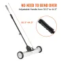 22.7 kg Rolling Magnetic Sweeper with Wheels, Push-Type Magnetic Pick Up Sweeper, 74 cm Large Magnet Pickup Lawn Sweeper with Te