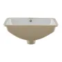 VEVOR Undermount Bathroom Sink, 530 x 375 mm Rectangular White Ceramic Vessel Sink with Overflow Hole, Under Counter Drop in Mod