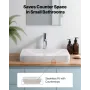 Semi forsænket badeværelsesvask, 490 x 305 mm rektangulær hvid