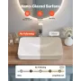 Semi Recessed Bathroom Sink, 490 x 305 mm Rectangular White Ceramic Vessel Sink with 45 mm Drain Hole, Drop in Modern Lavatory V