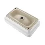 VEVOR Semi Recessed Bathroom Sink, 490 x 305 mm Rectangular White Ceramic Vessel Sink with 45 mm Drain Hole, Drop in Modern Lava