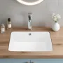 undermonteret badeværelsesvask, 400 x 305 mm Rektangulær hvid
