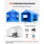 VEVOR Inflatable Paint Booth, 4 x 3 x 2.8 m, Inflatable Spray Booth with 750W Powerful Blower and Air Filter System, Triangular 