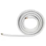 VEVOR 30.5m Mini Split Line Set, 9.5 & 15.9mm OD AC Copper Tubing Pipe, 3/8 White PE Thickened Insulated Coil with Flared Nuts, 