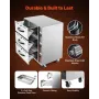 Commercial Electric Drawer Warmer, Three-Drawer Stainless Steel Food Warmer, Freestanding Standard Warming Drawer Cabinet, 30-85