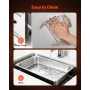 Commercial Electric Drawer Warmer, Three-Drawer Stainless Steel Food Warmer, Freestanding Standard Warming Drawer Cabinet, 30-85