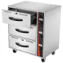 Commercial Electric Drawer Warmer, Three-Drawer Stainless Steel Food Warmer, Freestanding Standard Warming Drawer Cabinet, 30-85