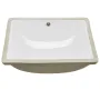 VEVOR Undermount Bathroom Sink, 515 x 385 mm Rectangular White Ceramic Vessel Sink with Overflow Hole, Under Counter Drop in Mod