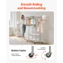 VEVOR Clothes Rack, Rolling Clothing Garment Rack with 2 Hanging Rods and 2 Storage Shelves, 120 kg Load Capacity, Adjustable He